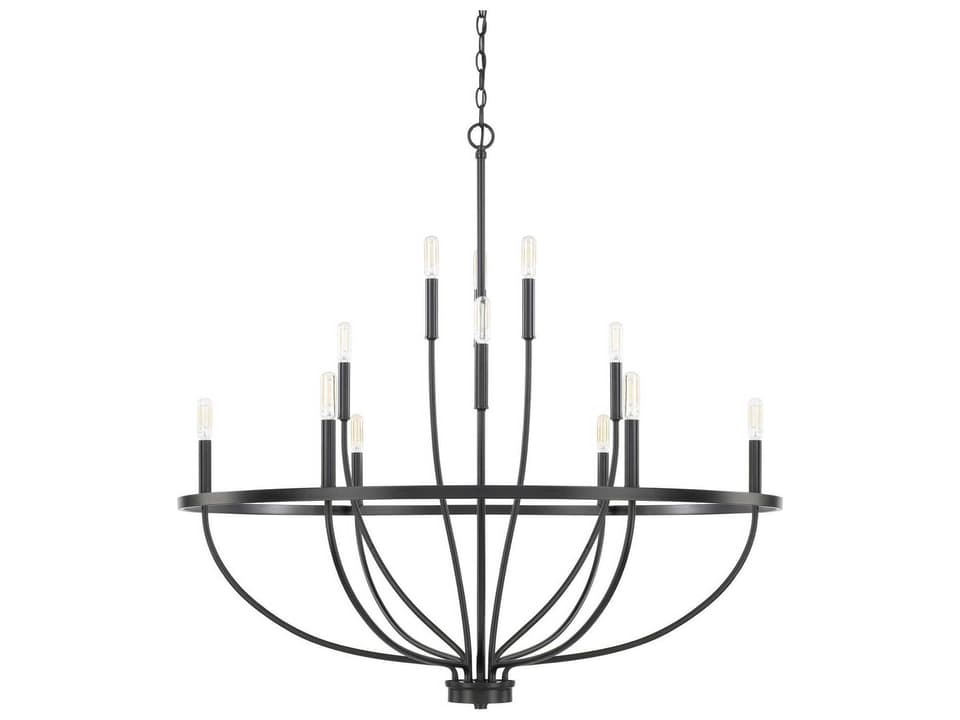 Greyson 12-Light Chandelier in Matte Black