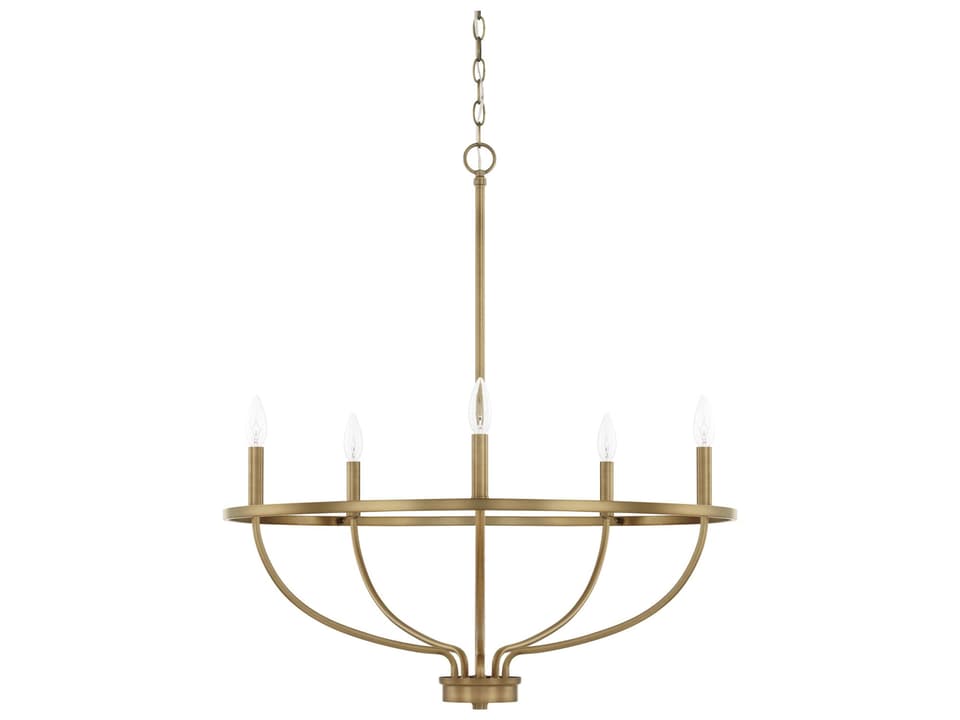 5-Light Greyson Chandelier in Aged Brass