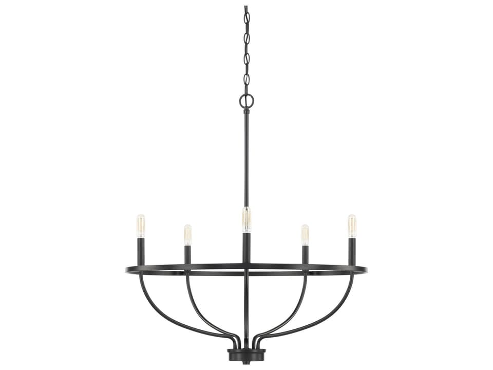 5-Light Greyson Chandelier in Matte Black