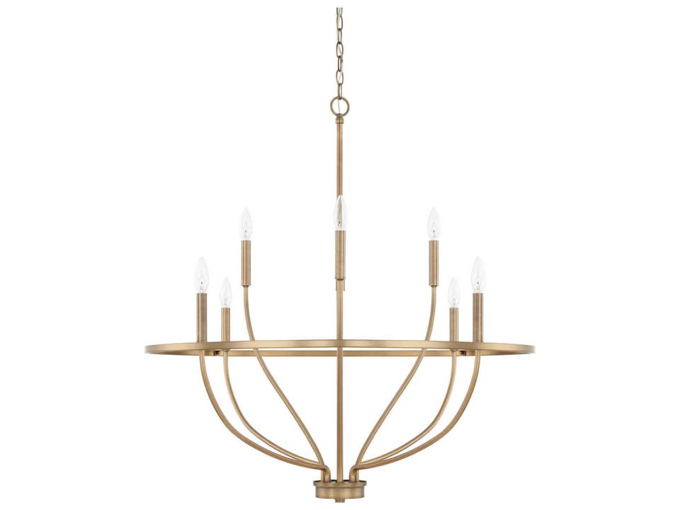 Greyson 8-Light Chandelier in Aged Brass