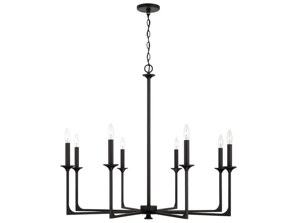 8-Light Clint Chandelier in Black Iron