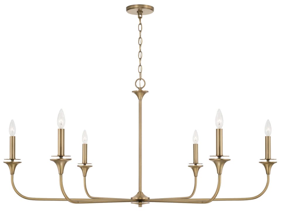 6-Light Presley Chandelier in Aged Brass