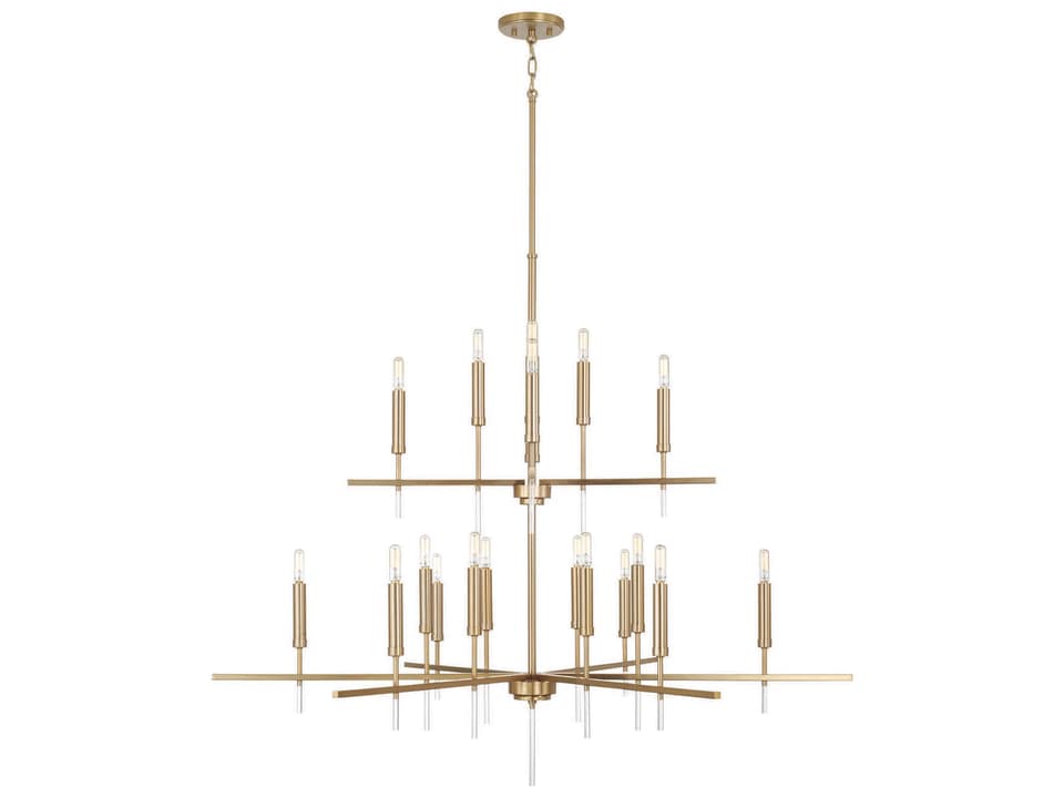 20-Light Elora Two Tier Chandelier in Matte Brass