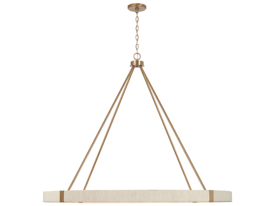 Delaney 12-Light Chandelier in Matte Brass with Bleached Natural Rope