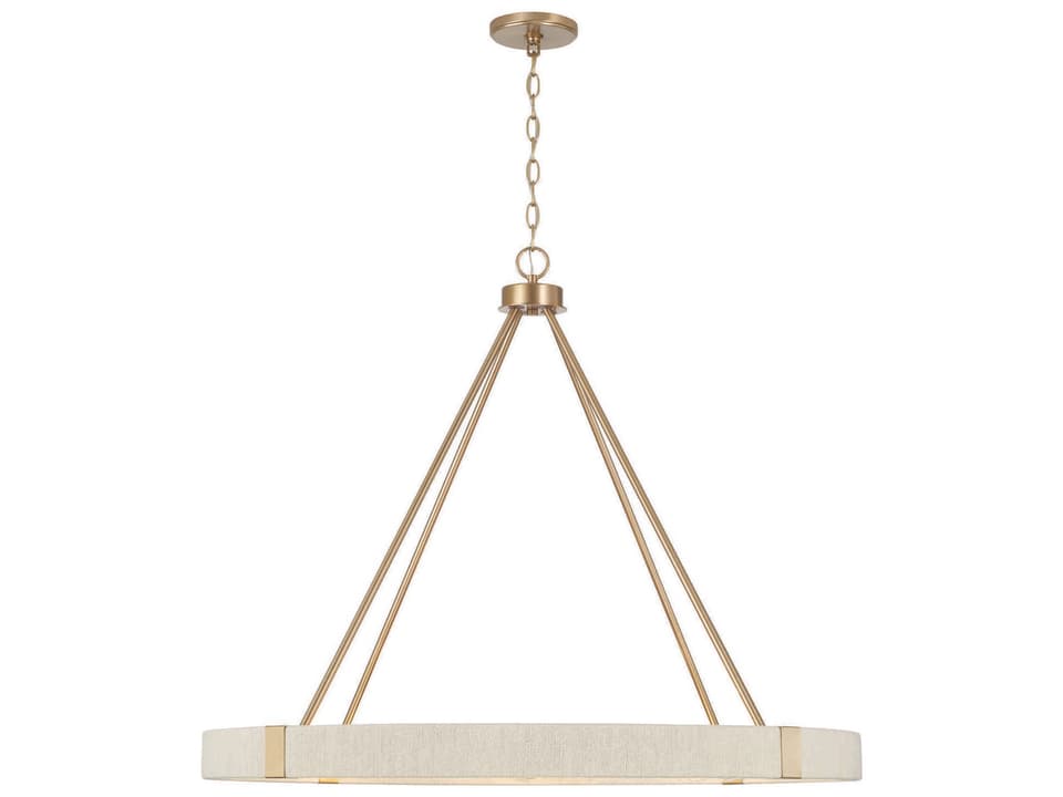 8-Light Delaney Chandelier Matte Brass Bleached Natural Rope