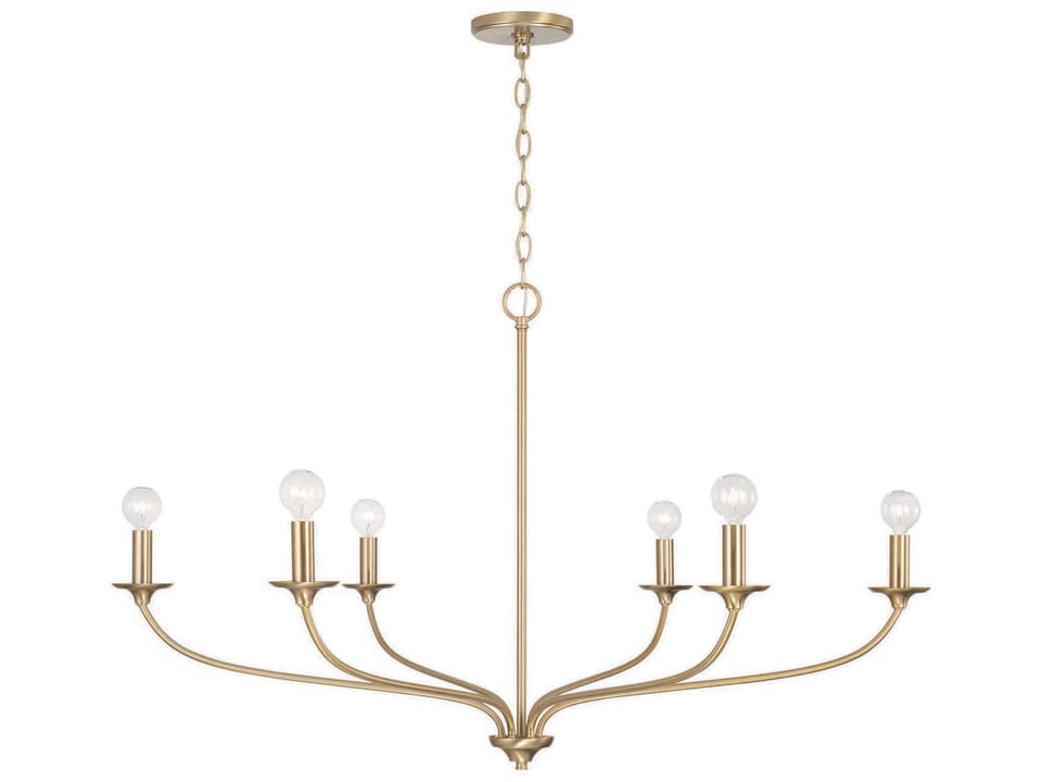 6-Light Dolan Chandelier in Matte Brass