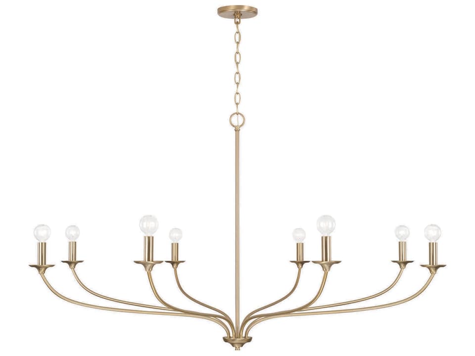 8-Light Dolan Chandelier in Matte Brass