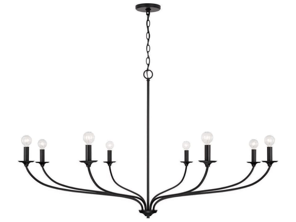 8-Light Dolan Grand Chandelier in Matte Black