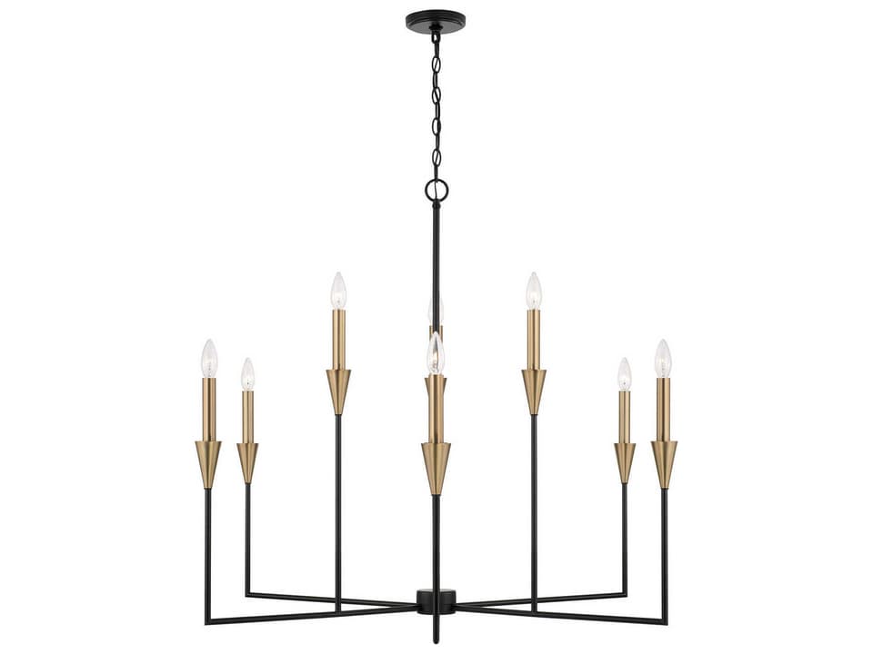 Avant 9-Light Chandelier in Aged Brass and Black