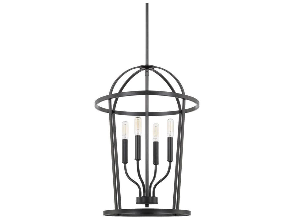 Greyson 4-Light Foyer Pendant Light in Matte Black