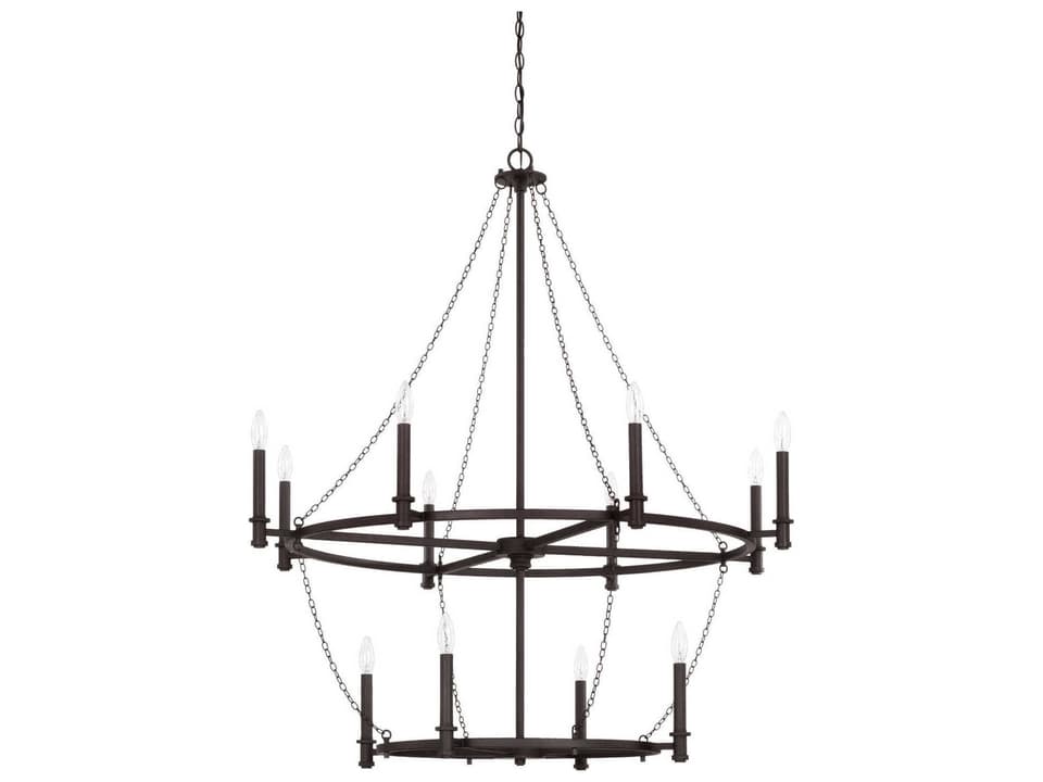 Lancaster 12-Light Chandelier in Black Iron