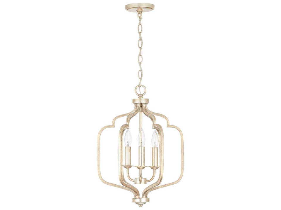Ophelia 3-Light Foyer Pendant Light in Winter Gold
