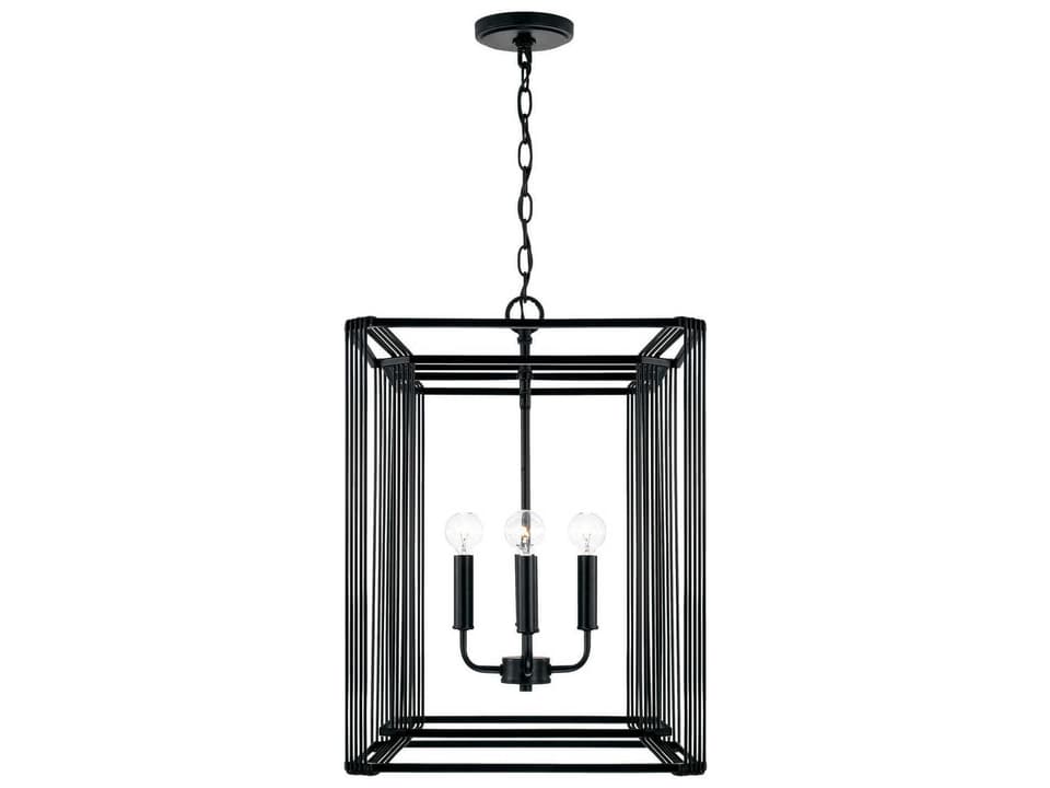Lennon 4-Light Abstract Geometric Pendant Light Matte Black