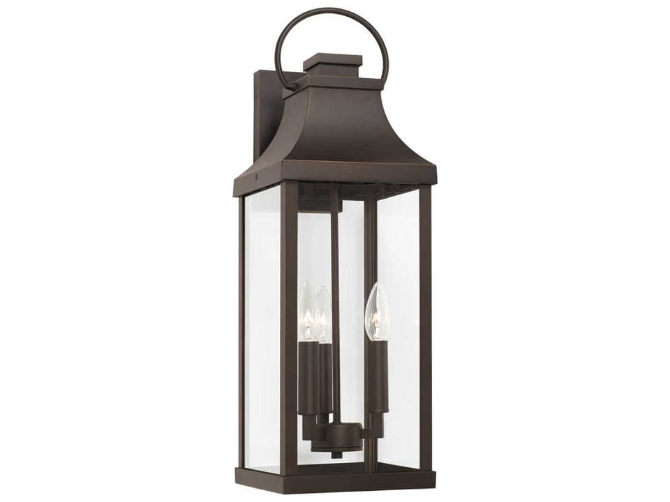 Bradford 3-Light Outdoor Wall Lantern in Oiled Bronze Finish