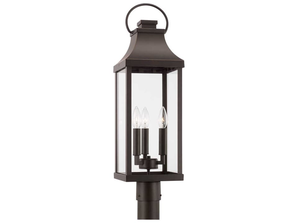 3-Light Bradford Outdoor Post Lantern in Oiled Bronze