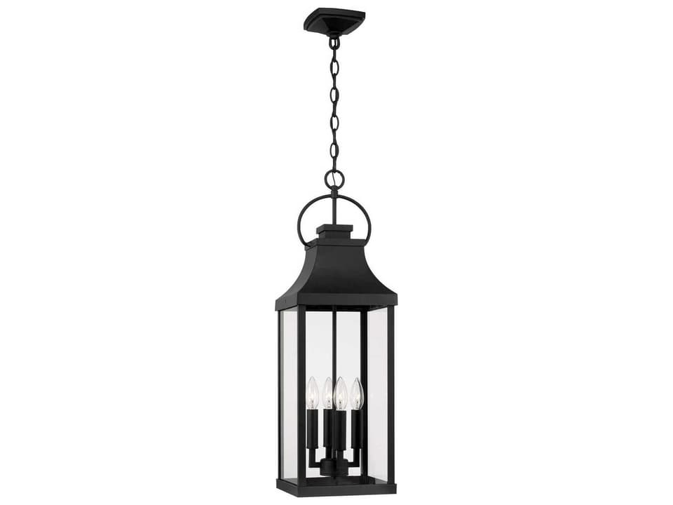 Bradford 4-Light Outdoor Hanging Lantern in Black