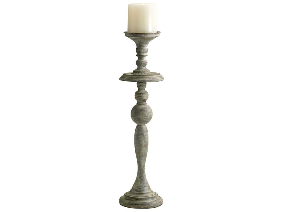 Bach Small Candlestick in Distressed Antiqued White