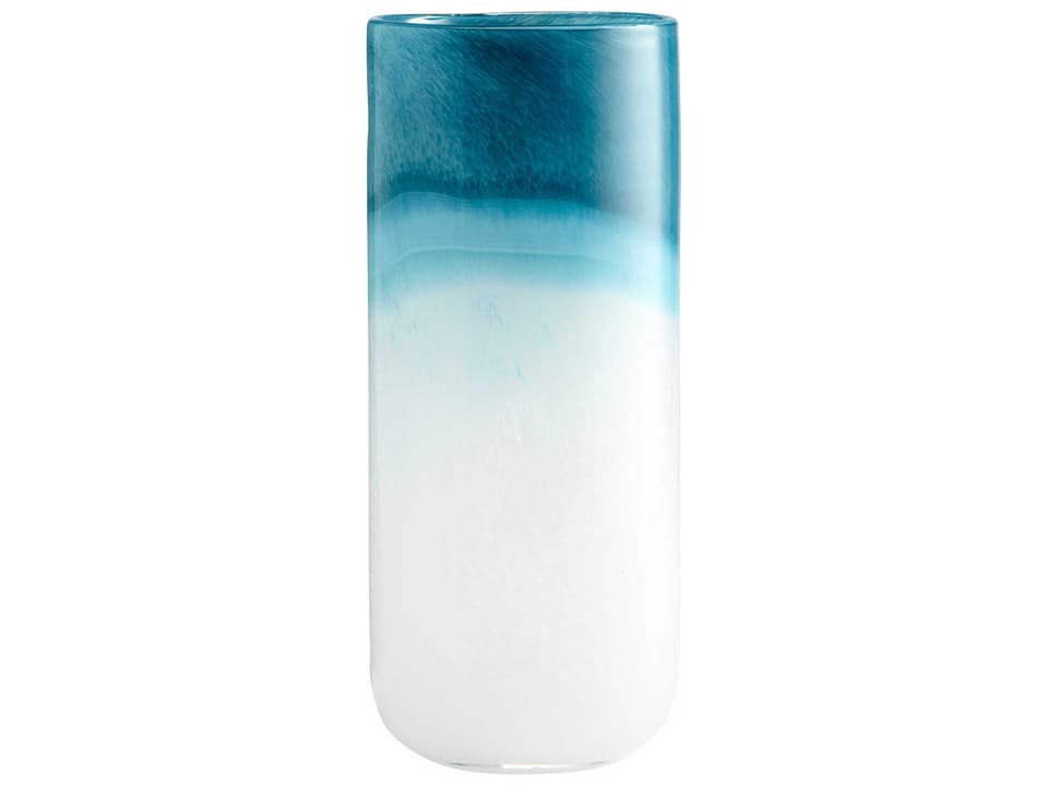 Cloud Blue and White Glass Vase
