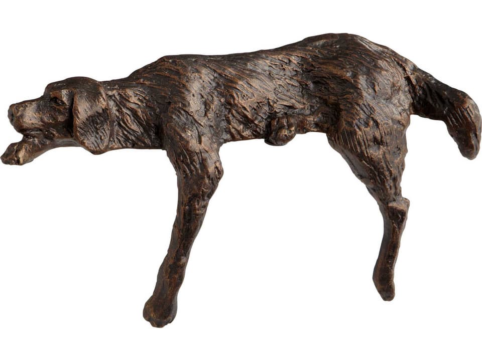 Lazy Dog Sculpture Bronze Finish Iron