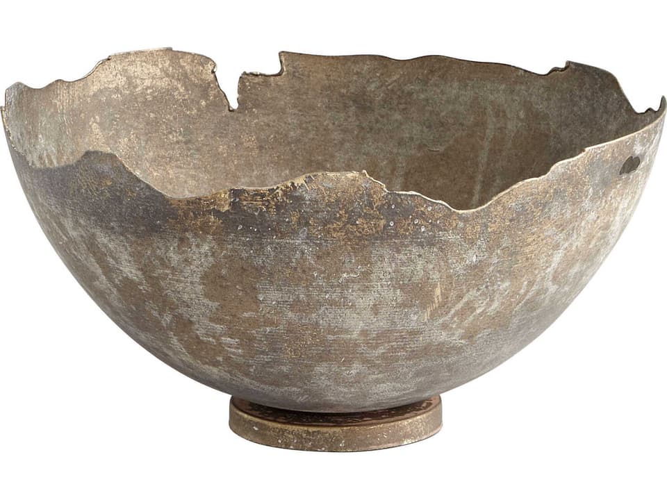 Pompeii Whitewashed Iron Decorative Bowl Small