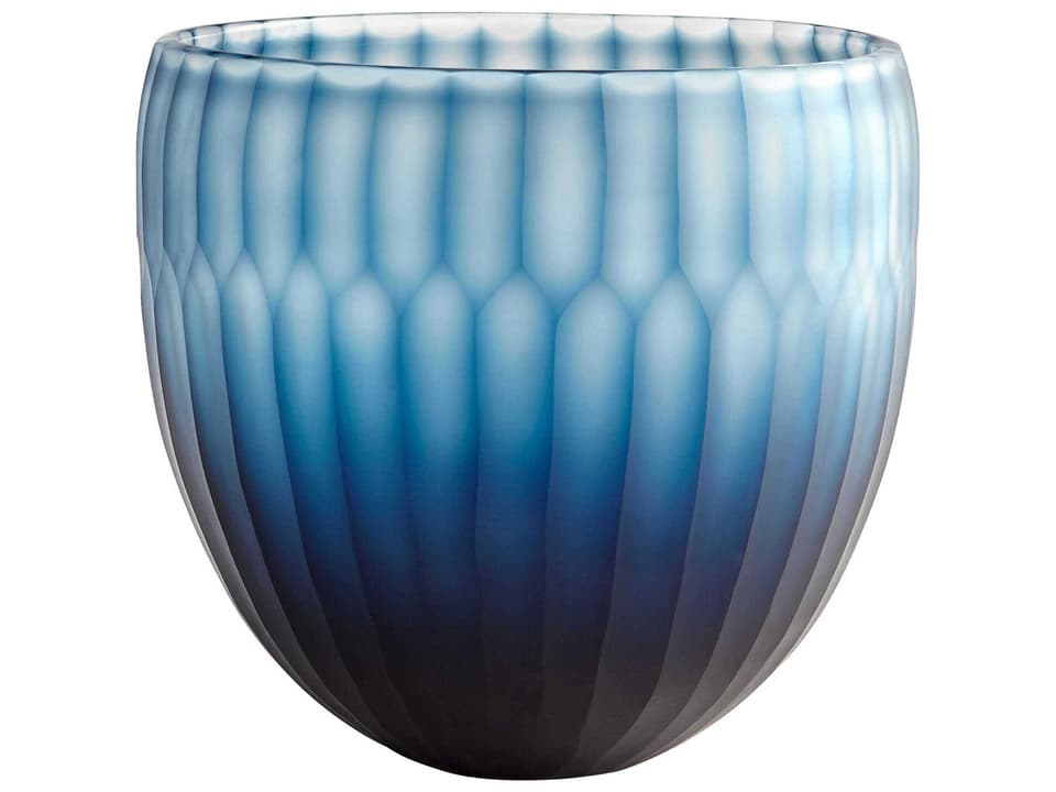 Tulip Large Decorative Bowl in Blue Glass