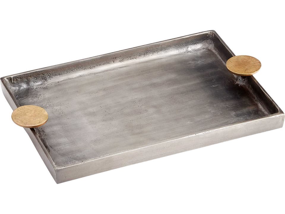Obscura Decorative Tray in Silver and Gold