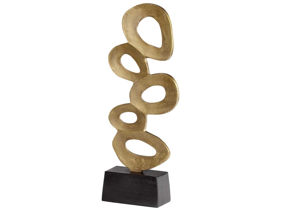 Chellean Sculpture Gold Aluminum Abstract