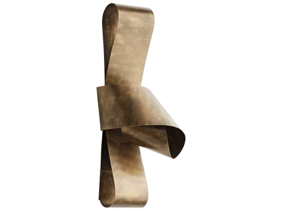 Formal Antique Brass Iron Wall Decor with Abstract Design