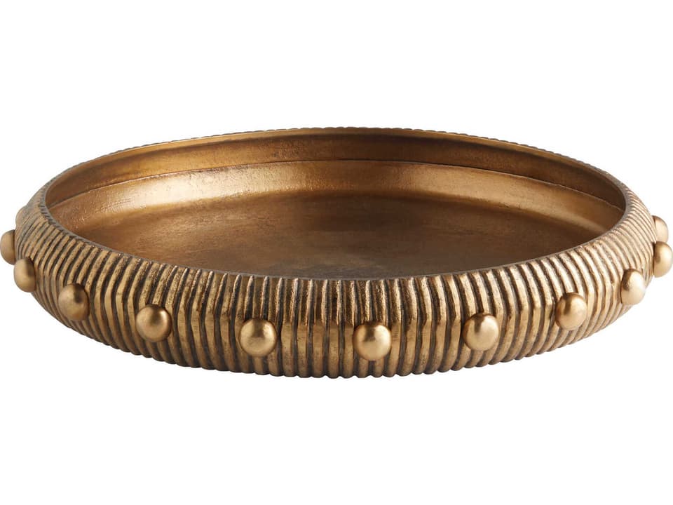 Batten Large Decorative Tray in Antique Brass