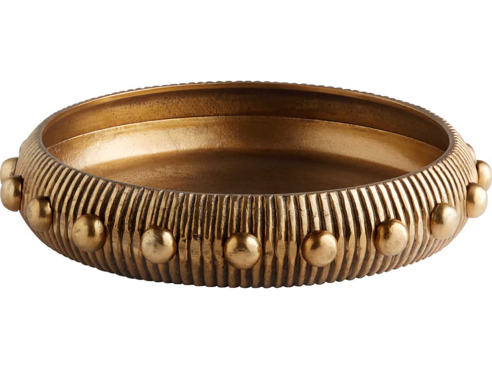 Batten Small Square Decorative Tray in Antique Brass