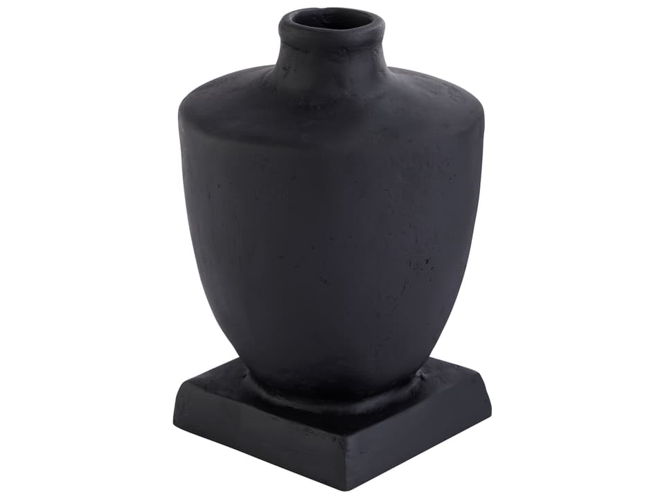 Sparta Small Urn in Black Ecomix with Modern Mediterranean Style