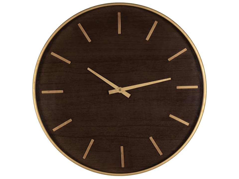 Maze Wall Clock in Mahogany and Shimmering Gold
