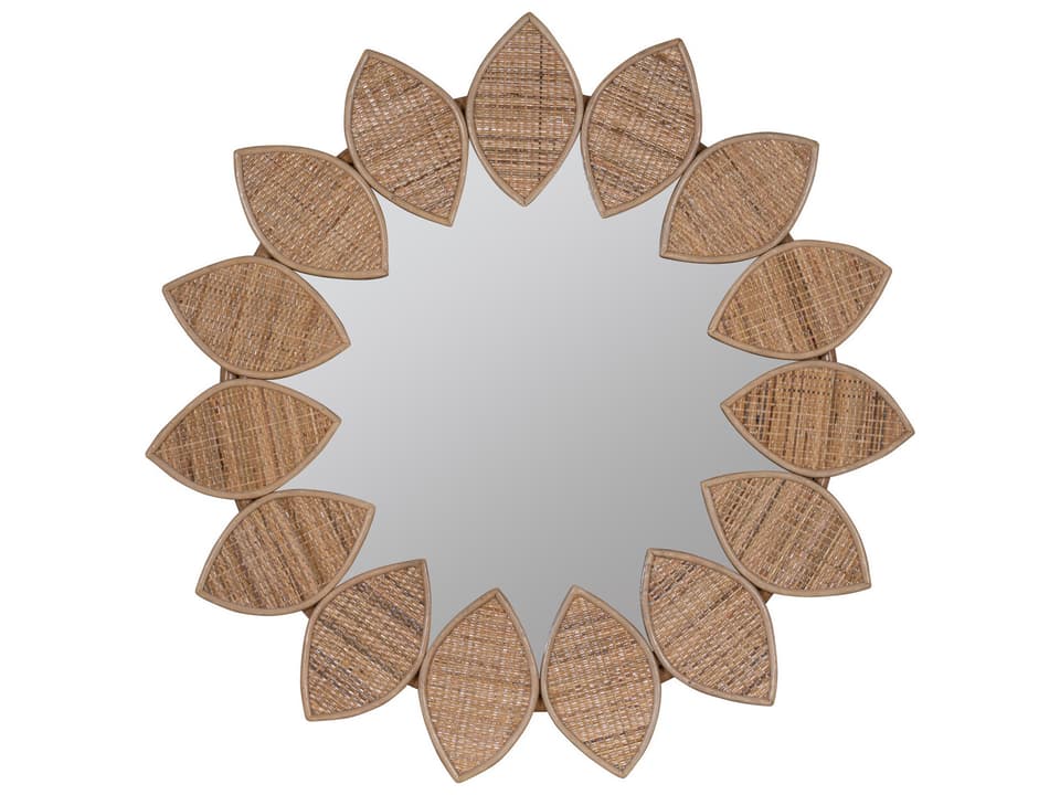 Sirena Round Wall Mirror Natural Rattan Frame