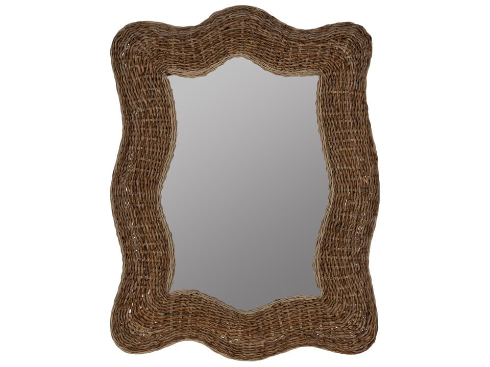 Morris Rectangle Wall Mirror with Natural Banana Leaf Finish