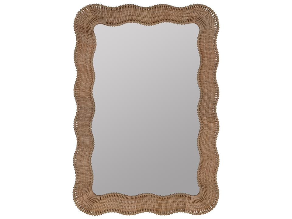 Erin Gates Scalloped Linden Wall Mirror in Natural Rattan