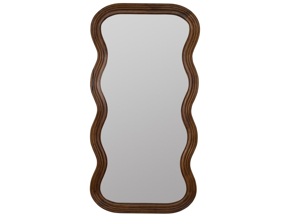 Frances Natural Wood Floor Mirror in Walnut