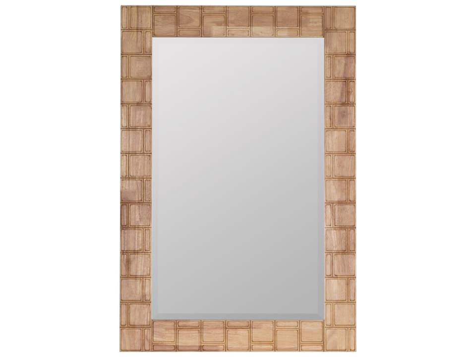 Elmore Rectangle Wall Mirror in Natural Finish with Beveled Glass