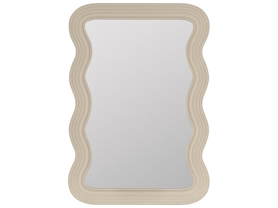 Frances Rectangle Wall Mirror in Natural Linen