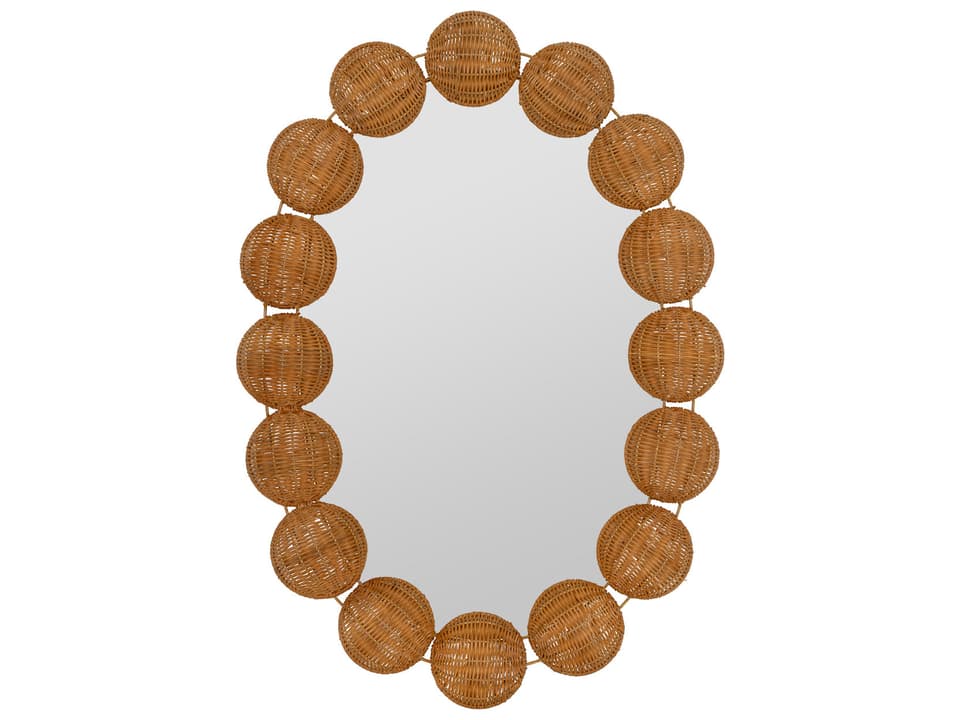 Balka Oval Rattan Wall Mirror in Honey Finish