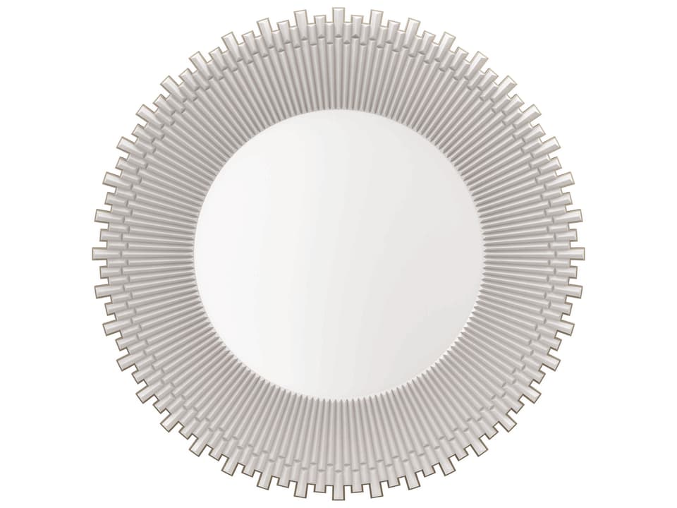 Helios Circular Mirror in Almond Milk Finish