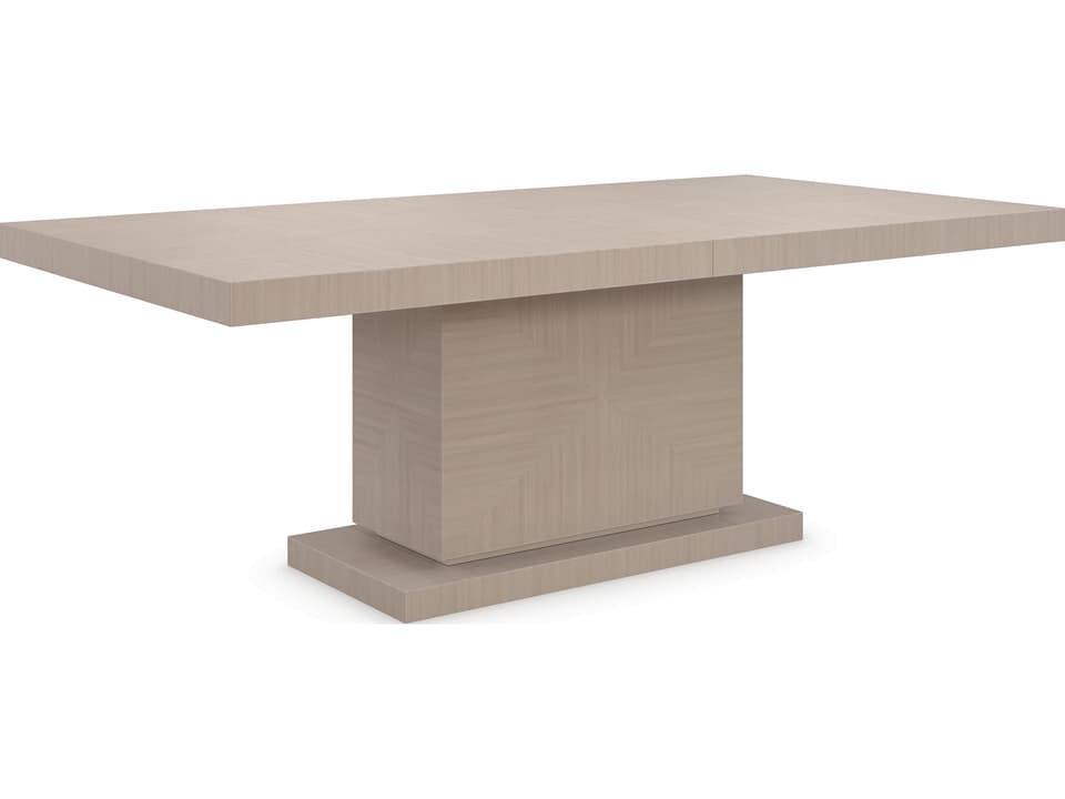 Horizon Extendable Rectangle Dining Table in Woodland Gray and Sparkling Argent