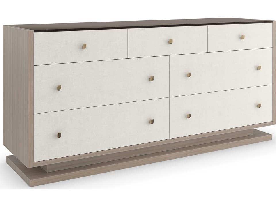 Classic Calypso 7-Drawer Dresser in Ivory Craze and Dry Martini