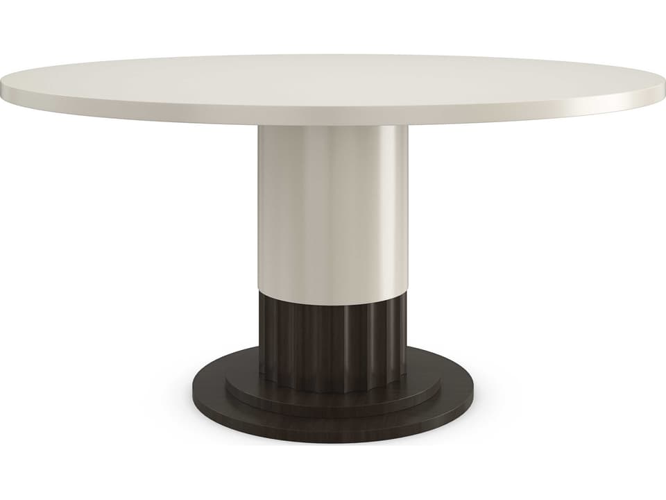 Classic Dorian Round Wood Ivory Dining Table