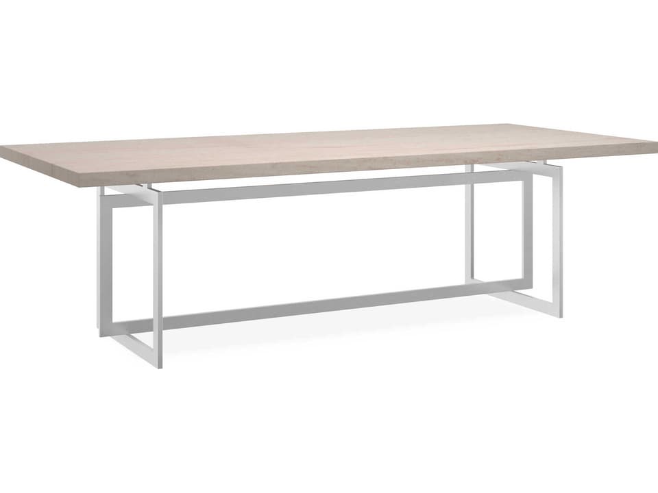 Wish You Were Here 100-Inch Rectangle Dining Table in Lightly Brushed Chrome