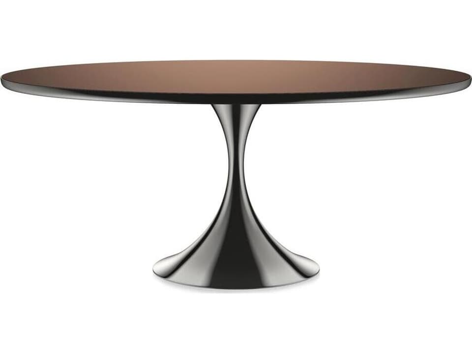 Semper 72 Oval Dining Table in Deep Bronze with Mirror Top