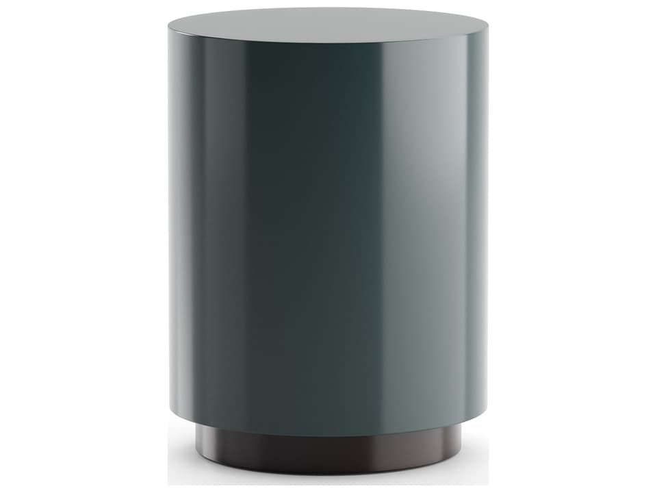 Cocktail Couture Round End Table in Apatite Gloss and Almost Black
