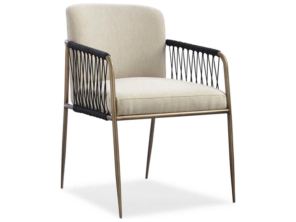 Modern Remix Woven Dining Armchair in Bronze Gold Metal