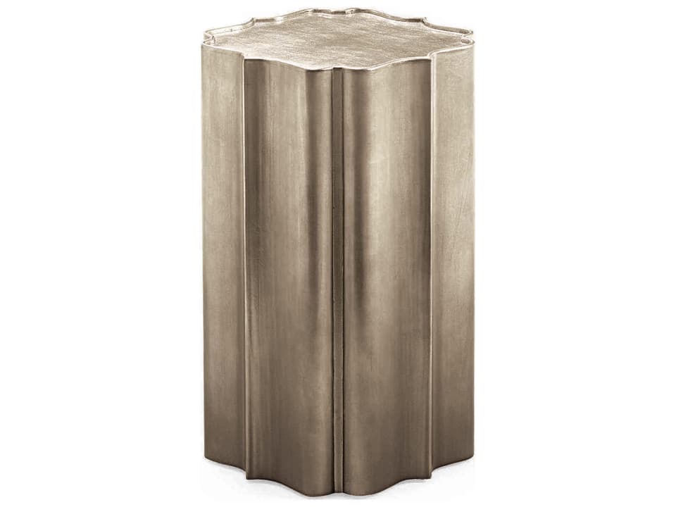 Gold Is Up Round Accent Table with Topaz Transitional Leaf Ombre Finish