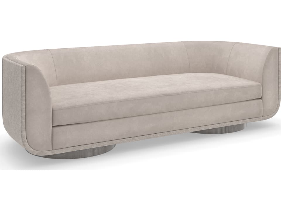 Clipper 3-Seat Fully Upholstered Sofa with Reeded Plinth Base