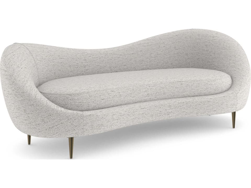 Formosa 3-Seat Chenille Sofa in Steel Blue Grey with Piano Black Legs